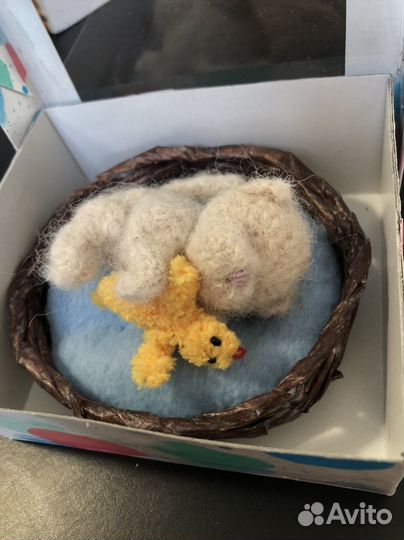 Вязаная игрушка котик