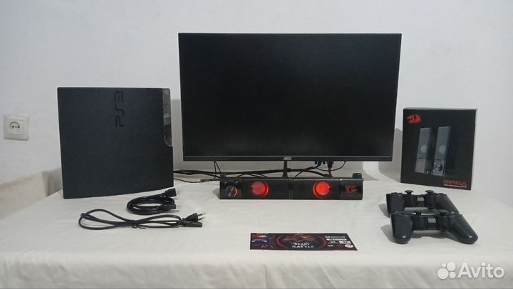 Playstation 3 slim прошитая + Монитор + Колонка