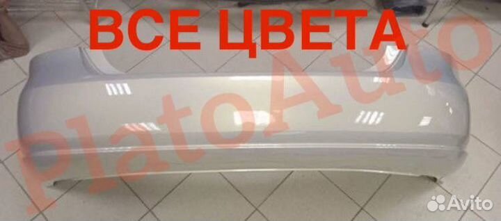 Бампер задний VW Polo 5 2010+ Серебристо-желтый