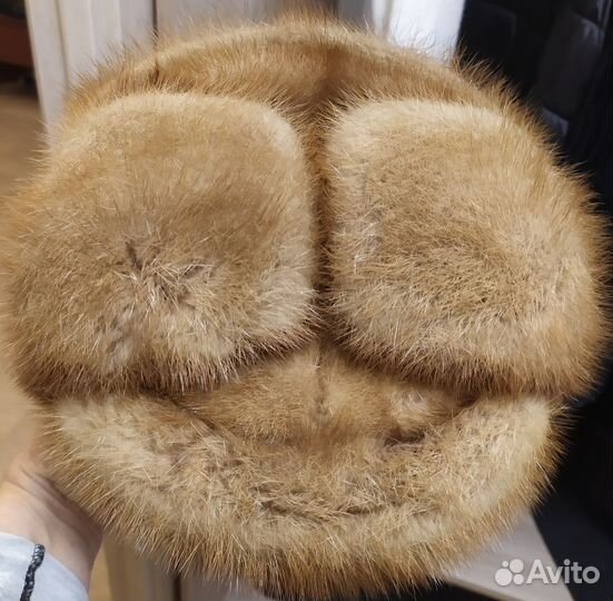 Шапка ушанка женская из ондатры