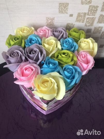 Букет роз из мыла