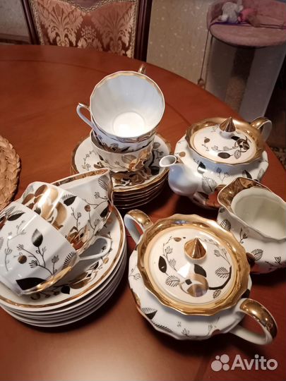 Чайный сервиз.Вербилки. Золотая роза
