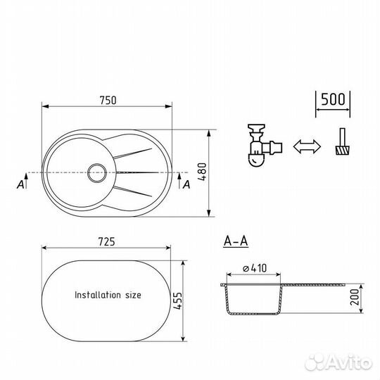Кухонная мойка Ulgran U-503-328, бежевый