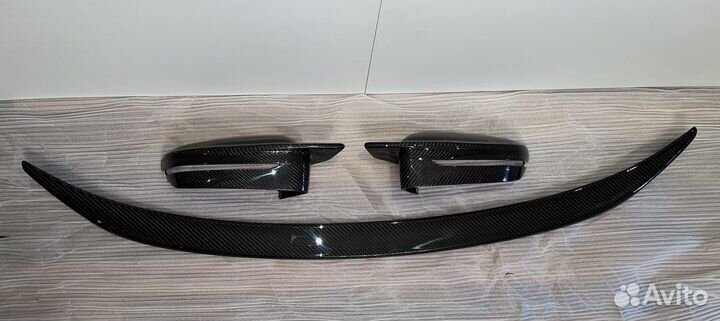 Комплект спойлера и корусов зеркал карбон bmw g20