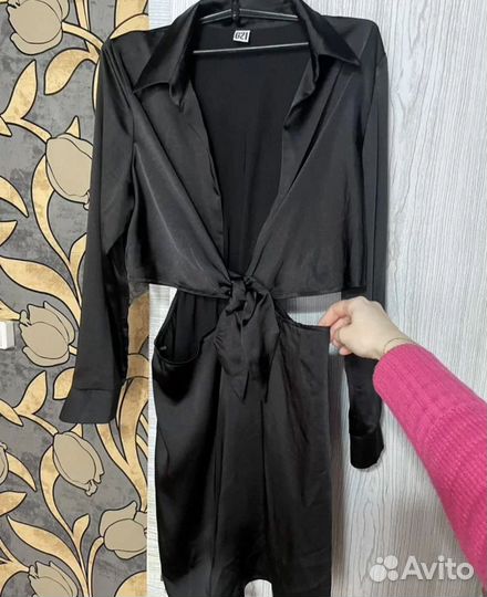 Вечернее атласное платье