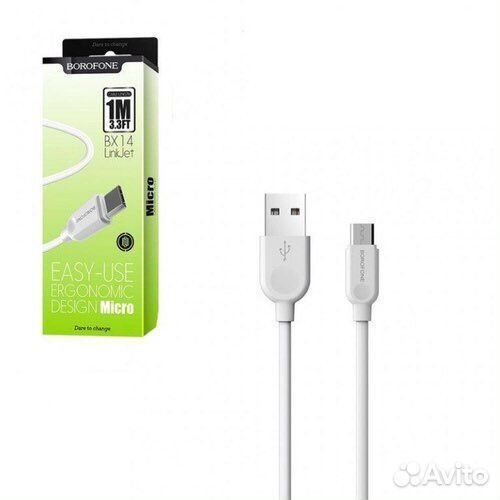 Кабель USB Micro USB BX14 1M Borofone белый
