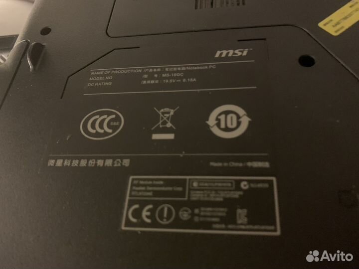 Игровой ноутбук msi GE 60