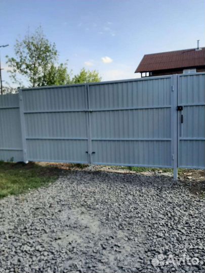 Забор 25 м с воротами и калиткой из профнастила