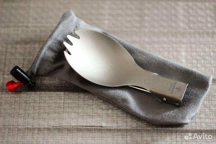 Кружка титановая 750+450ml ложка складная комплект