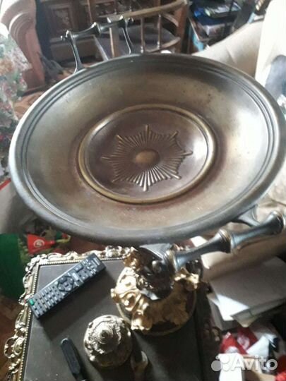 Ваза для фруктов 19 век,бронза,золото