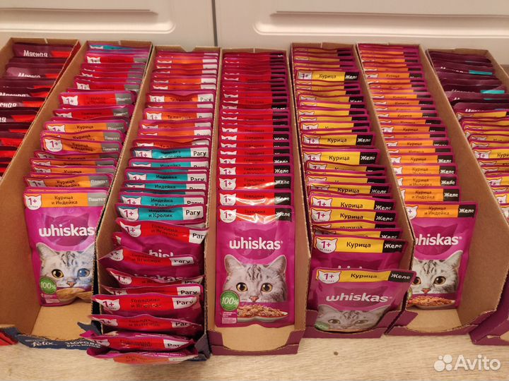 Корм Felix, Whiskas, Sheba, perfect fit,purina one