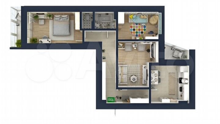 3-к. квартира, 83,1 м², 3/20 эт.