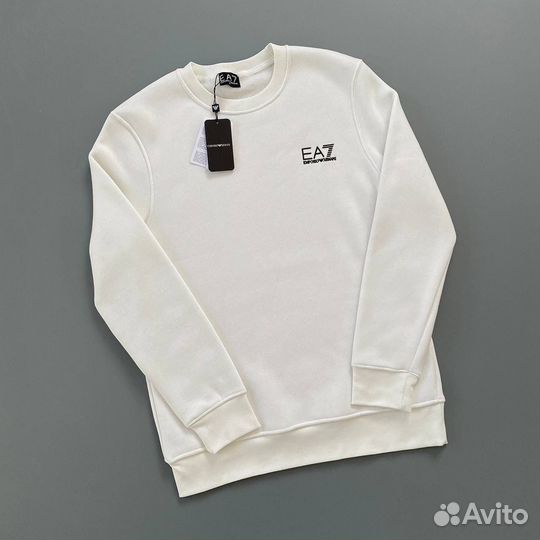 Свитшот armani белый с начесом