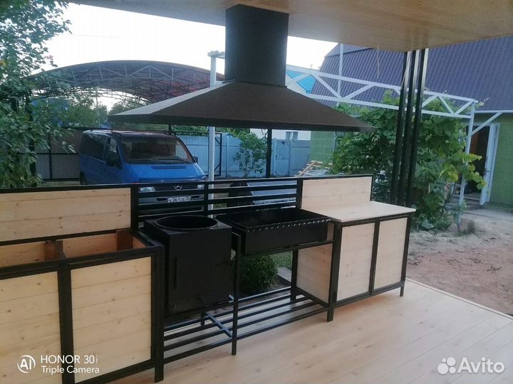 Мангал с печью под казан