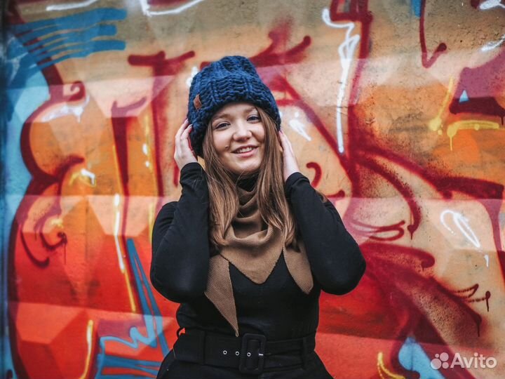 Объемная шапка из шерсти альпаки