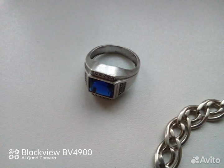Серебряный браслет мужской+печатка бу
