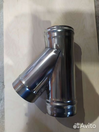 Тройник дымохода 45нерж, 150мм. 1мм