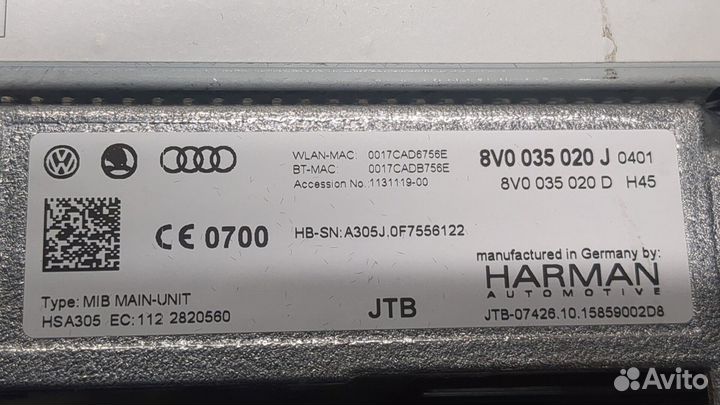 Проигрыватель, навигация Audi S3 (8V) 2012, 2015