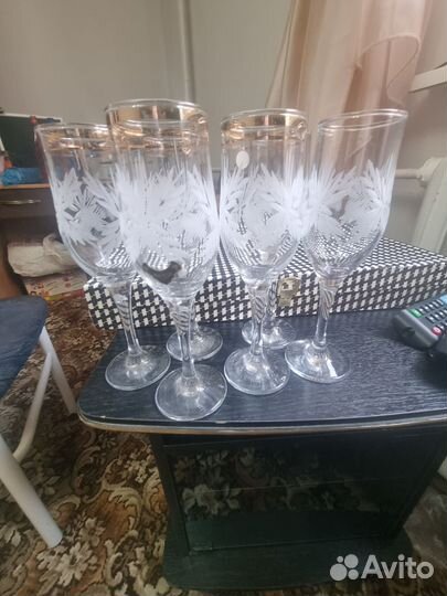 Стеклянные фужеры 6 шт