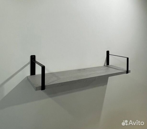 Полка настенная лофт, цвет бетонный камень