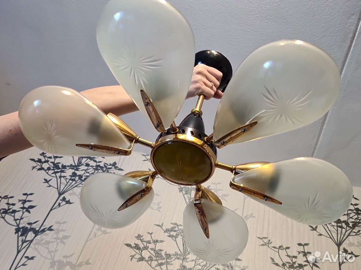 Люстра потолочная ретро бу СССР винтаж