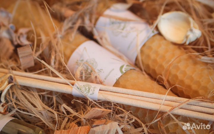 Эко-подарок, медовые свечи, подарочный набор