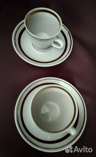 Кофейная пара. 3шт.Новая.Полонное.Советский фарфор