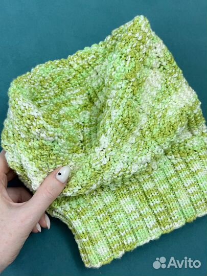 Новая шапка снуд для собаки ручная вязка