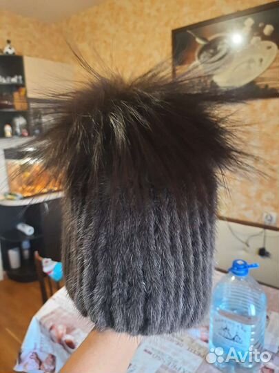 Шапка женская вязаная норка