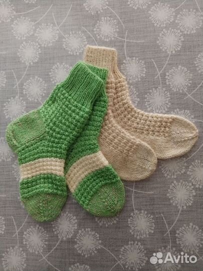 Носки ручной вязки шерстяные