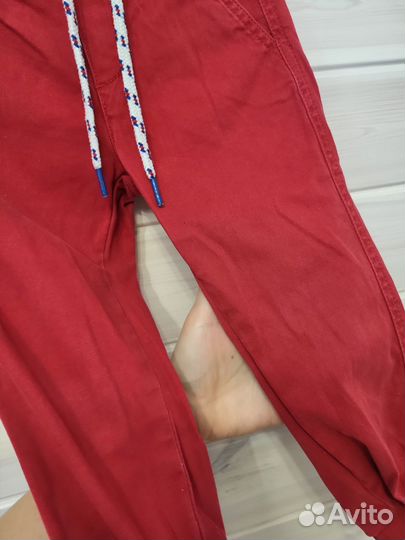 Брюки джогеры красные для мальчика 98