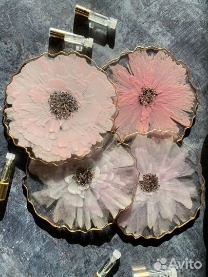 Подставка, подстаканники из эпоксидной смолы