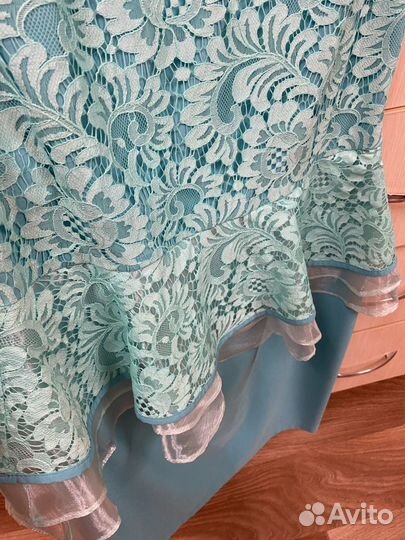 Платье вечернее на выпускной мятное 46