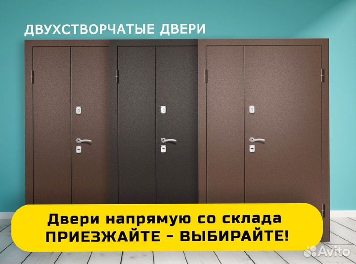 Двустворчатая металлическая уличная дверь