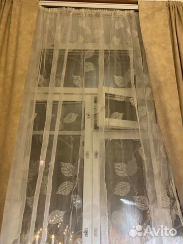 Тюль, дневная штора, с лентой