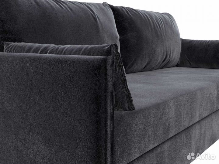 Диван прямой Сайгон, велюр, tower 11 черный