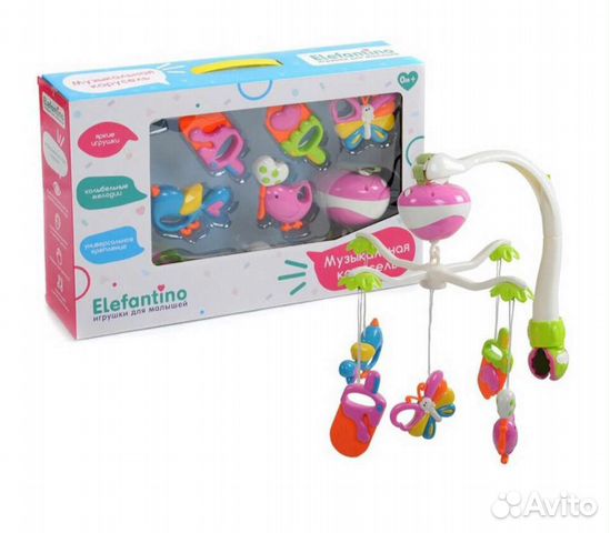 Мобиль музыкальная карусель elefantino