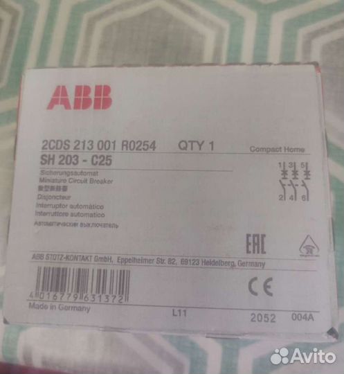 Автоматический выключатель ABB S201 S(H)(L) 203