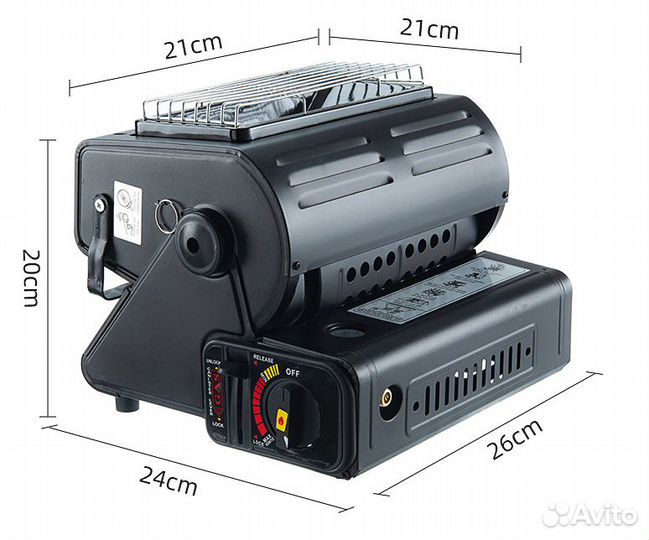 Газовый обогреватель туристический 2 в 1 плитка