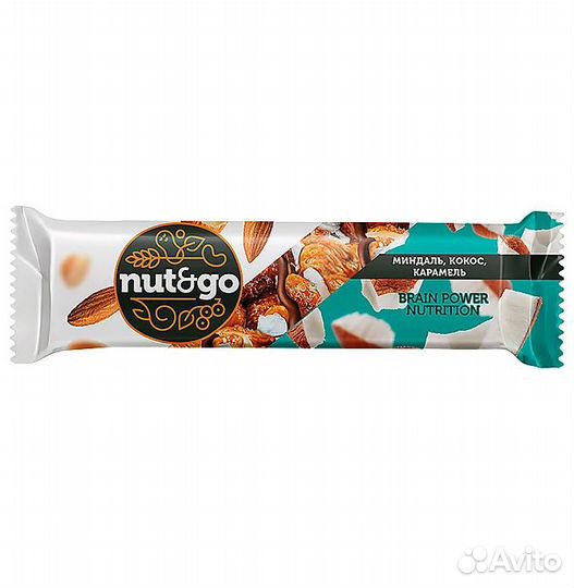 Батончик Nut&Go Шоколадный Миндаль протеиновый