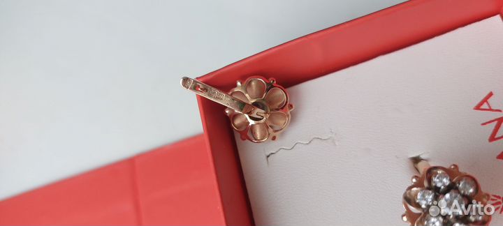 Золотой комплект серьги и кольцо 585 проба