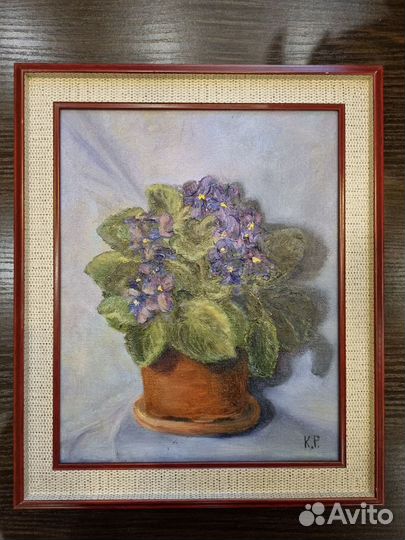 Картина маслом цветы фиалки