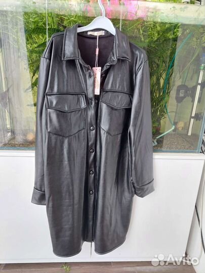 Платье кожаное флис
