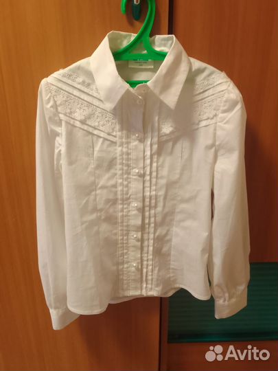 Блузка белая для девочки 128