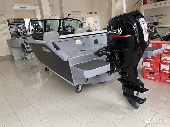 Лодка Волжанка 46 фиш с мотором Ямер 60 4т