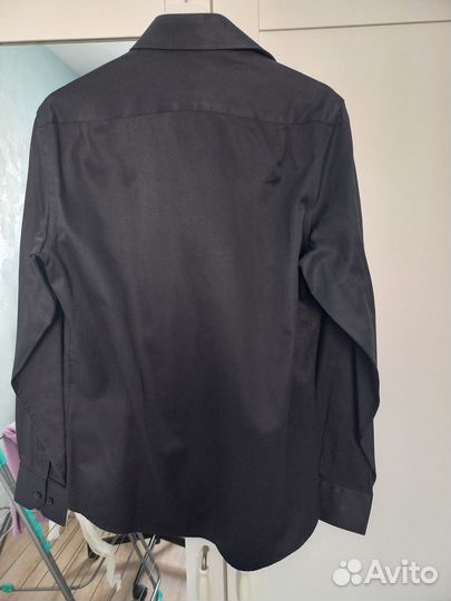 Рубашка мужская чёрная с длинным рукавом бу М Турц