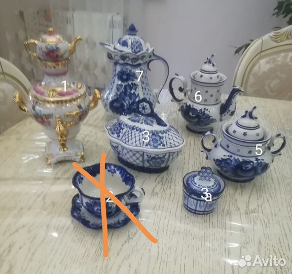 Посуда фарфоровая Гжель