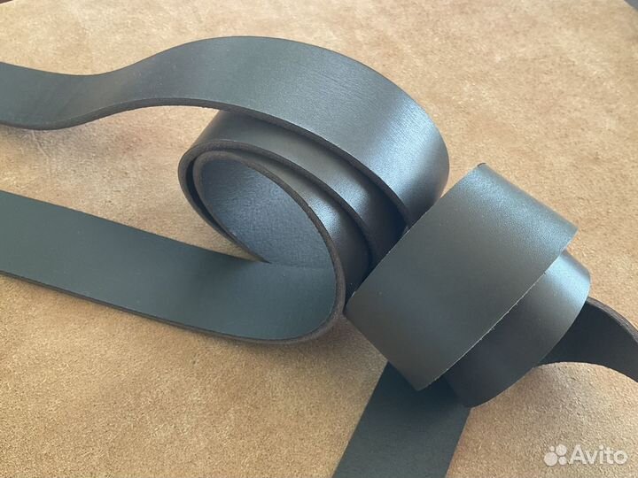 Ременные заготовки из темно-коричневой бычьей кожи