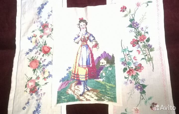 Старинная вышивка крестиком- картины и вышиванка