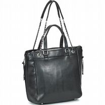 Кожаная стеганая сумка-тоут Ikks 1440 L черная, Москва